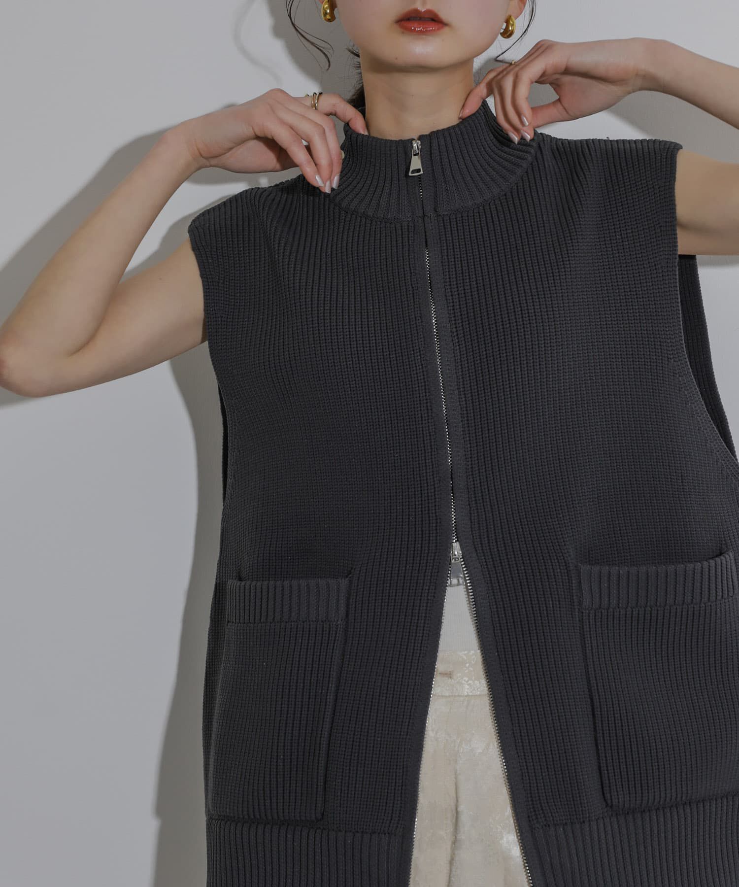 SENSE OF PLACE by URBAN RESEARCH「ジップニットベスト」|ベスト・ジレ|