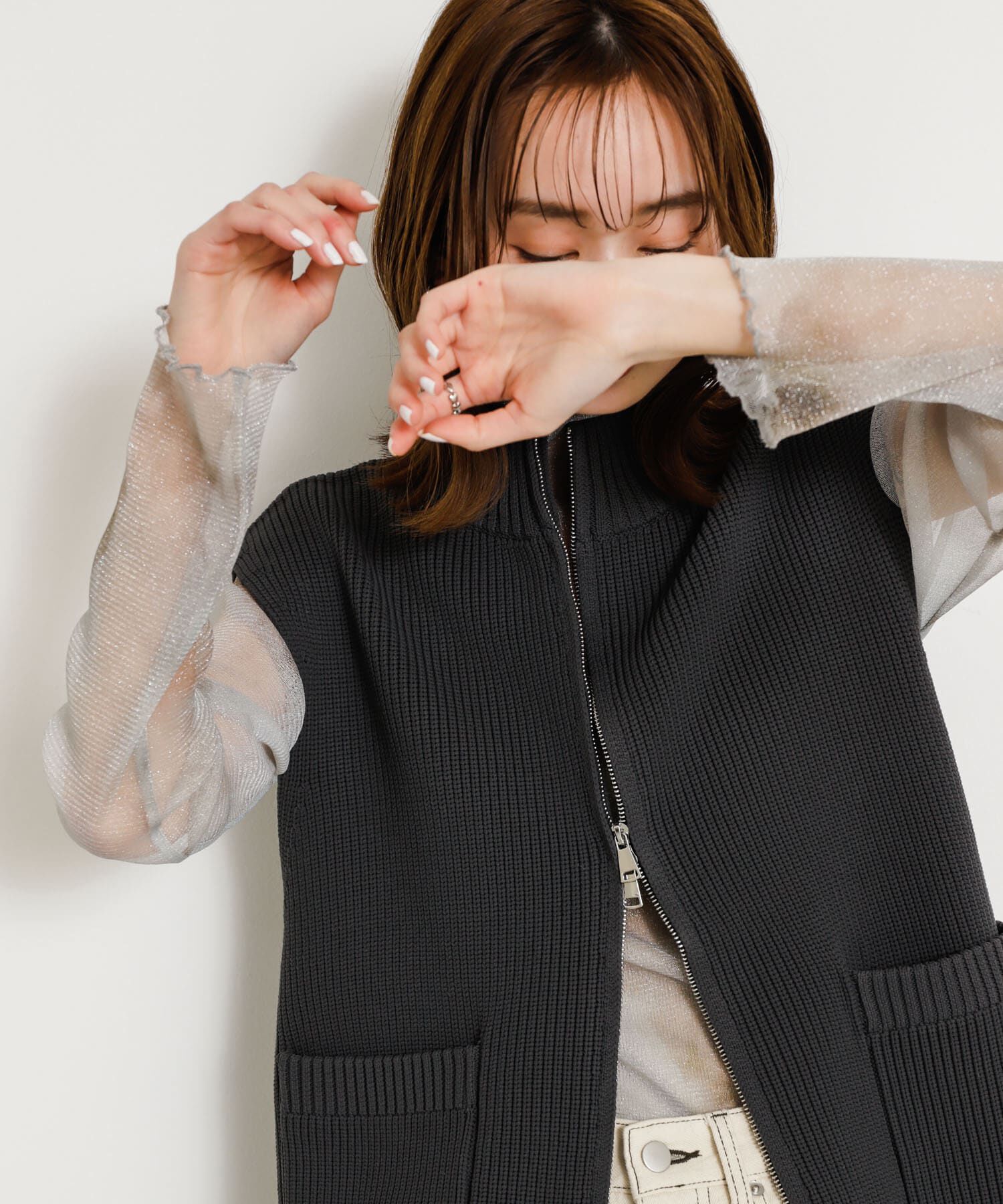 SENSE OF PLACE by URBAN RESEARCH「ジップニットベスト」|ベスト・ジレ|