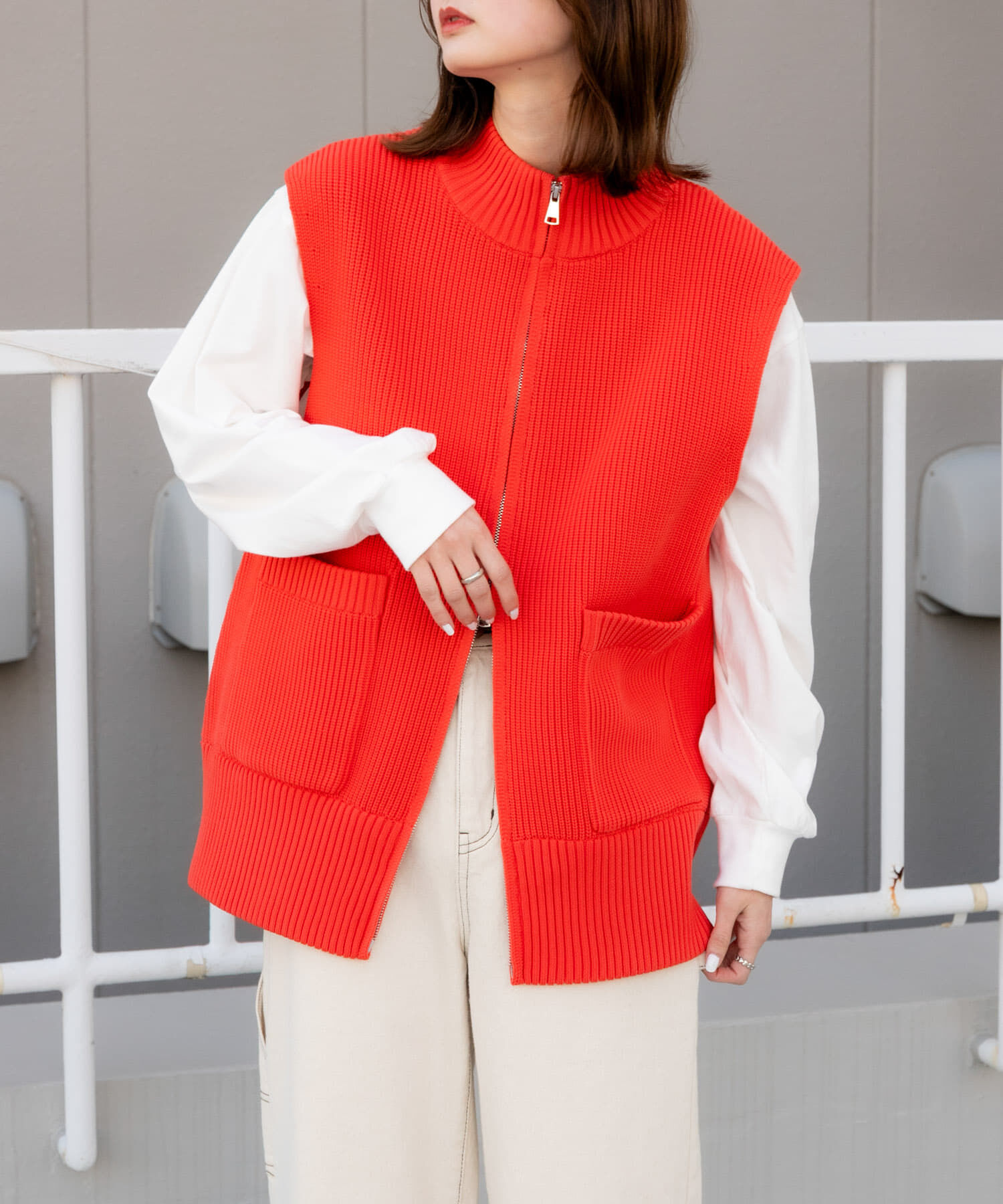 SENSE OF PLACE by URBAN RESEARCH「ジップニットベスト」|ベスト・ジレ|