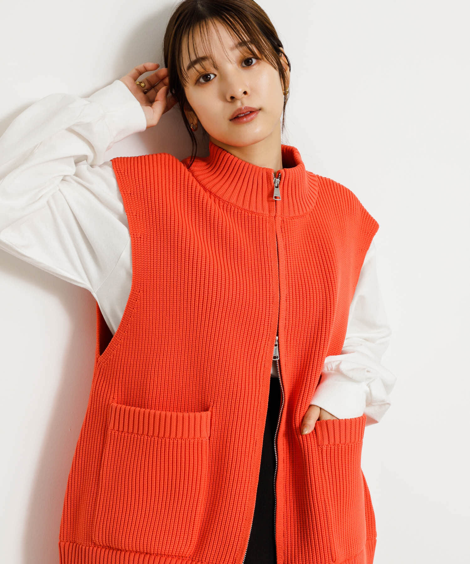 SENSE OF PLACE by URBAN RESEARCH「ジップニットベスト」|ベスト・ジレ|