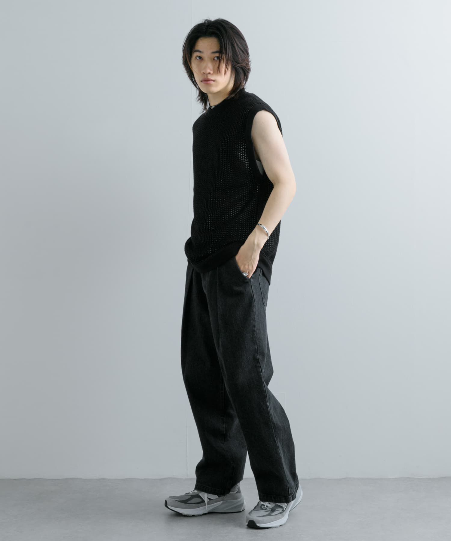 SENSE OF PLACE by URBAN RESEARCH「シアーメッシュニットベスト」|ベスト・ジレ|