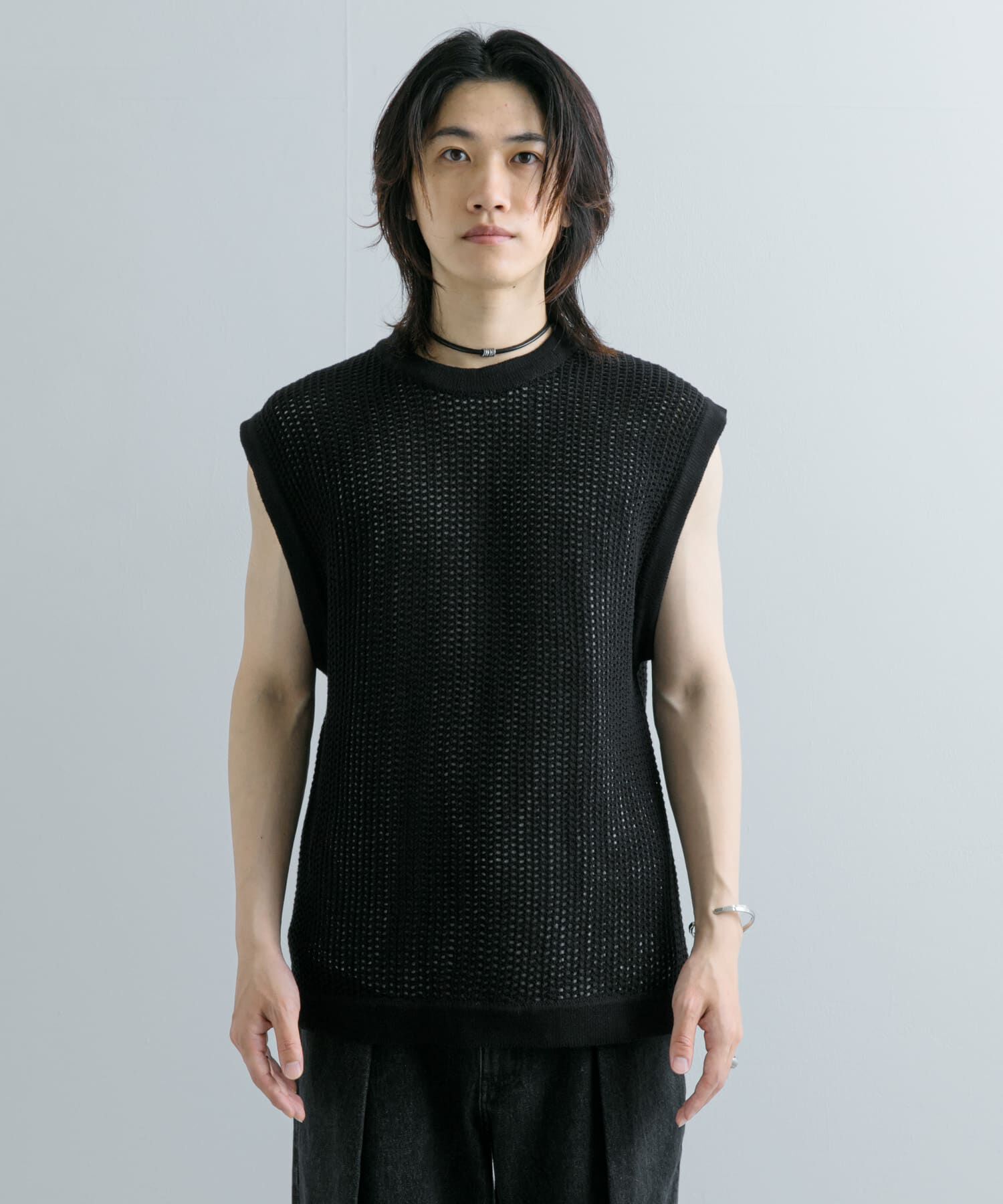 SENSE OF PLACE by URBAN RESEARCH「シアーメッシュニットベスト」|ベスト・ジレ|