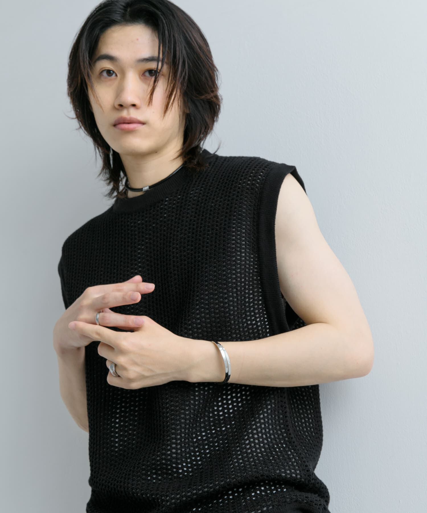 SENSE OF PLACE by URBAN RESEARCH「シアーメッシュニットベスト」|ベスト・ジレ|