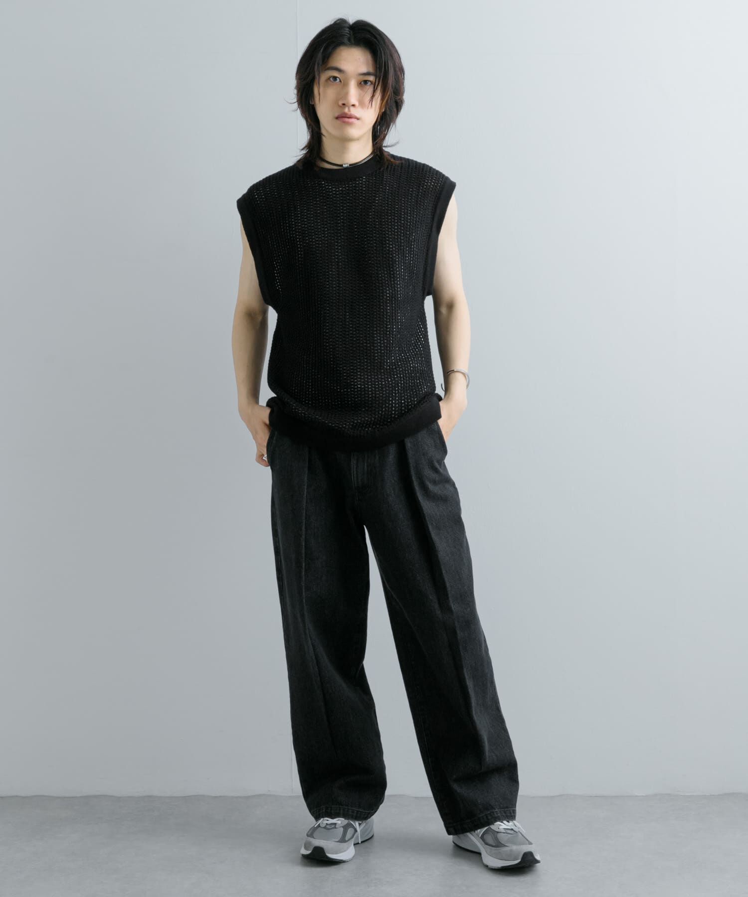 SENSE OF PLACE by URBAN RESEARCH「シアーメッシュニットベスト」|ベスト・ジレ|