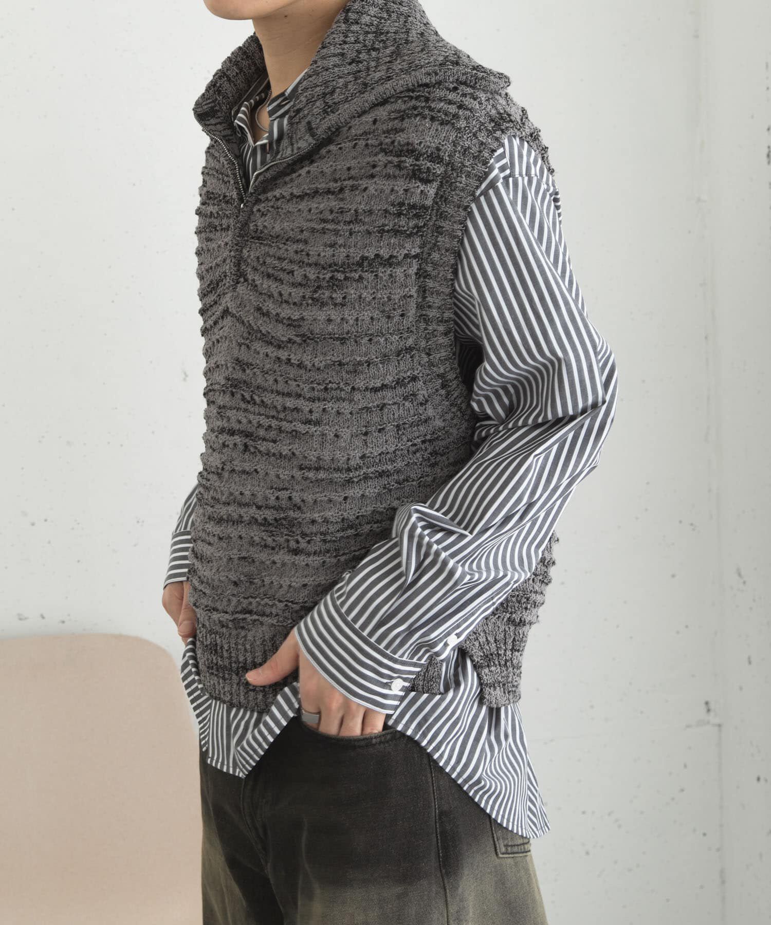 SENSE OF PLACE by URBAN RESEARCH「ミックスメランジハーフジップニットベスト」|ベスト・ジレ|