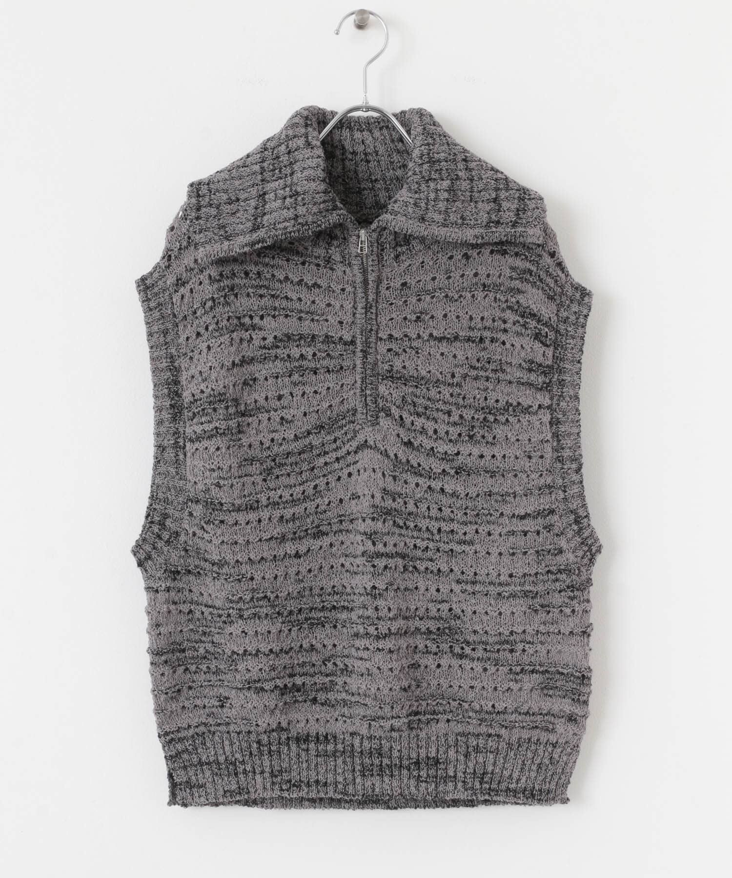 SENSE OF PLACE by URBAN RESEARCH「ミックスメランジハーフジップニットベスト」|ベスト・ジレ|