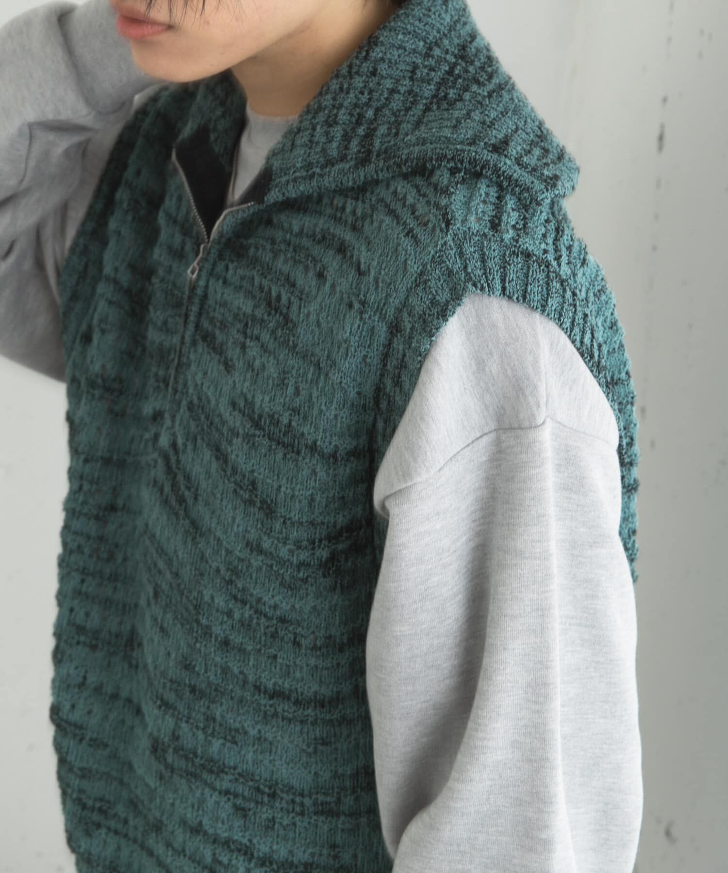 SENSE OF PLACE by URBAN RESEARCH「ミックスメランジハーフジップニットベスト」|ベスト・ジレ|