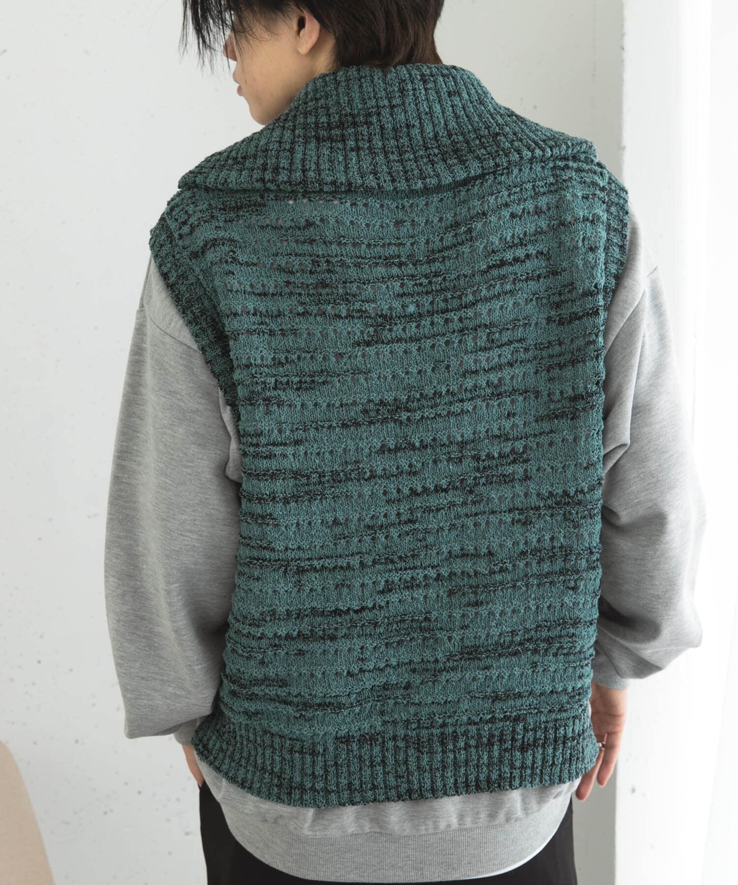 SENSE OF PLACE by URBAN RESEARCH「ミックスメランジハーフジップニットベスト」|ベスト・ジレ|