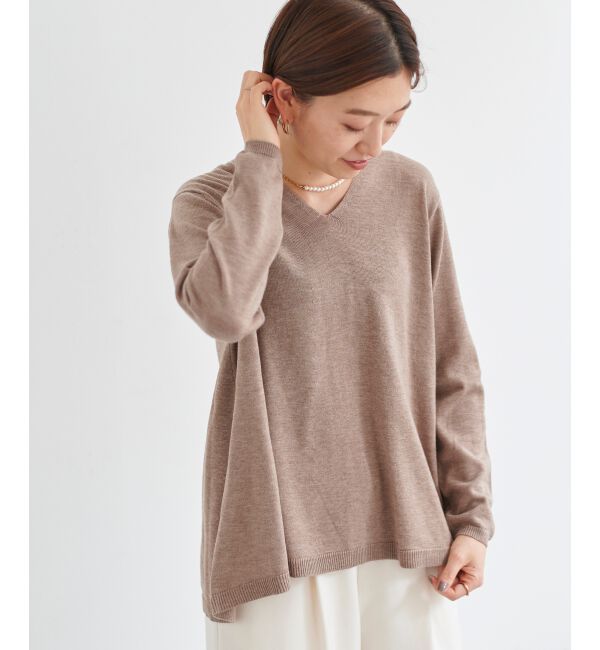 le.coeur blanc「フレアVネックプルオーバー」|ニット・セーター|