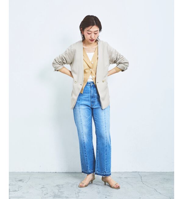  「センターシームストレートデニムパンツ」|デニム|