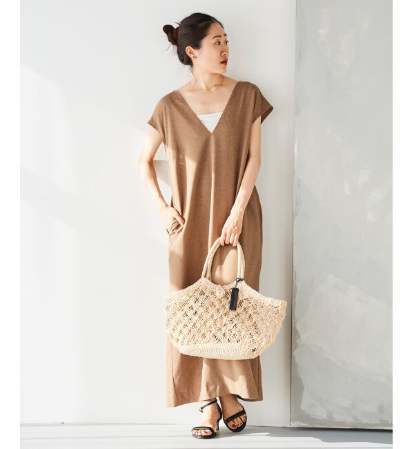 le.coeur blanc「バックベルトVネックワンピース」|ワンピース|