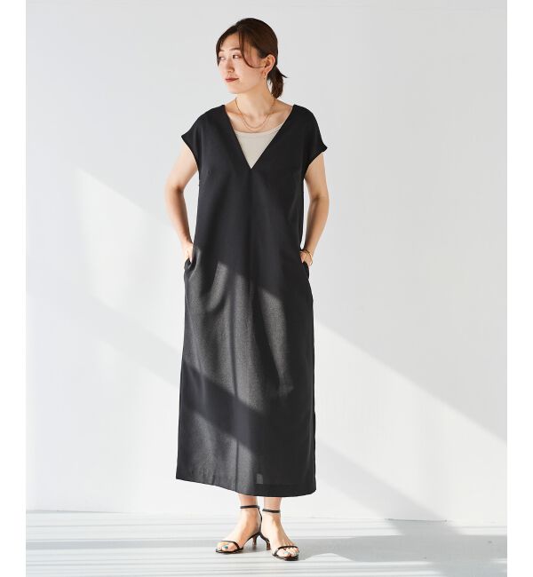 le.coeur blanc「バックベルトVネックワンピース」|ワンピース|