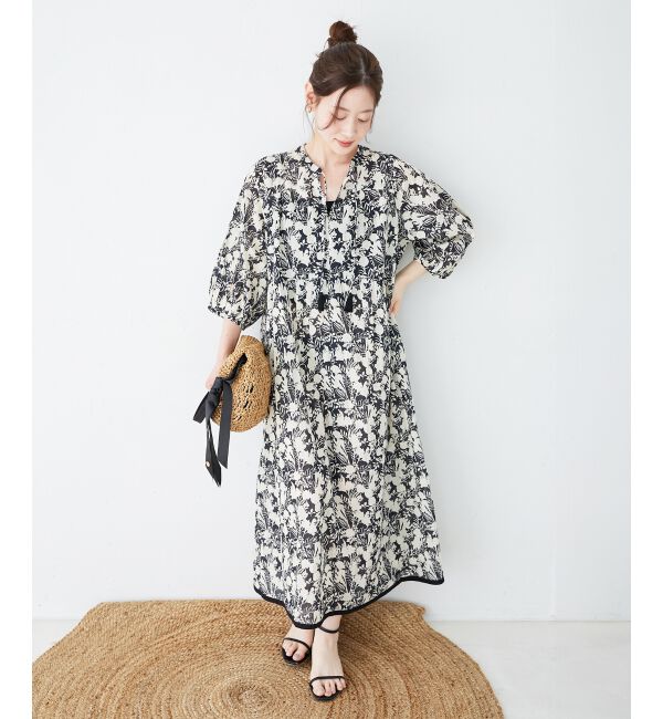  「Fanaka別注バイカラーフラワーワンピース」|ワンピース|