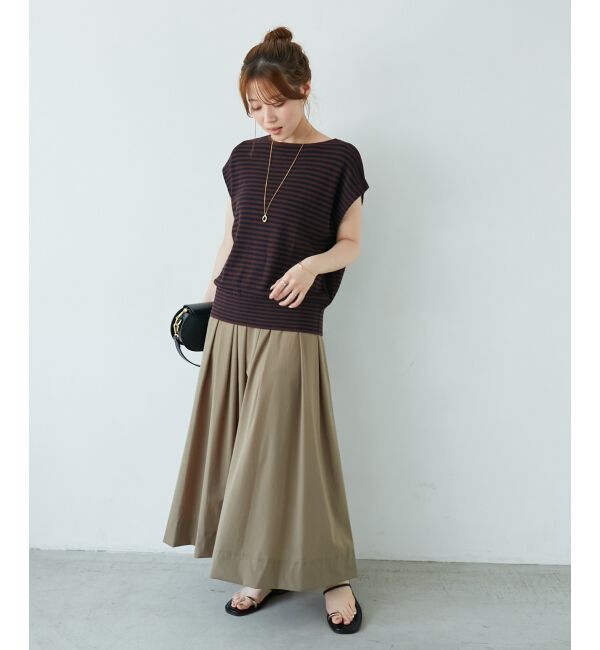  「《手洗い可能》柄編みボーダーフレンチニット」|ニット・セーター|