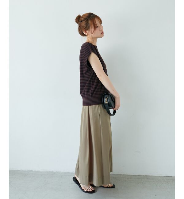  「《手洗い可能》柄編みボーダーフレンチニット」|ニット・セーター|