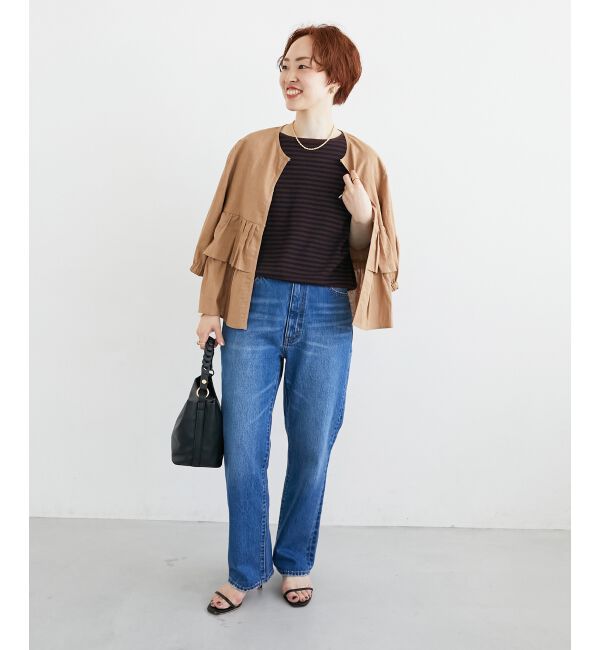  「《手洗い可能》柄編みボーダーフレンチニット」|ニット・セーター|