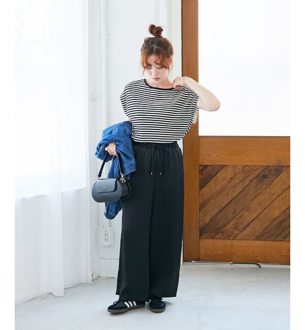  「《手洗い可能》柄編みボーダーフレンチニット」|ニット・セーター|