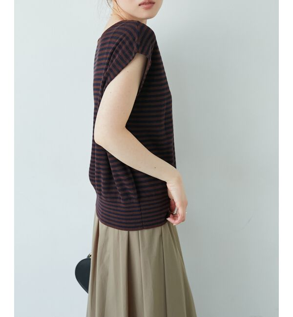  「《手洗い可能》柄編みボーダーフレンチニット」|ニット・セーター|