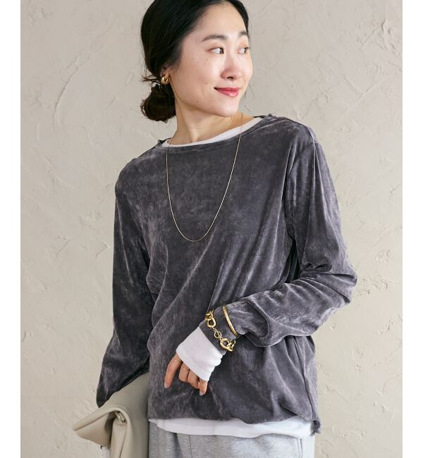  「シアーベロアロンT」|Tシャツ・カットソー|グレー
