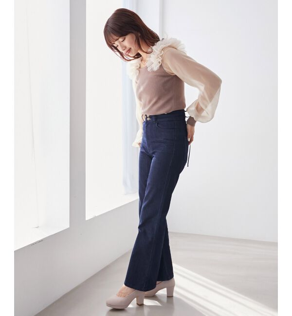 MAJESTICLEGON「肩フリルシアースリーブニット」|ニット・セーター|