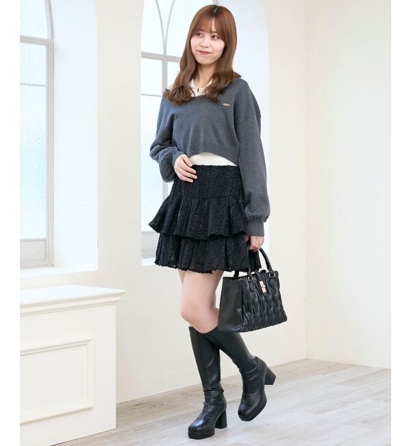  「キラふわシアーミニスカパン」|スカート|