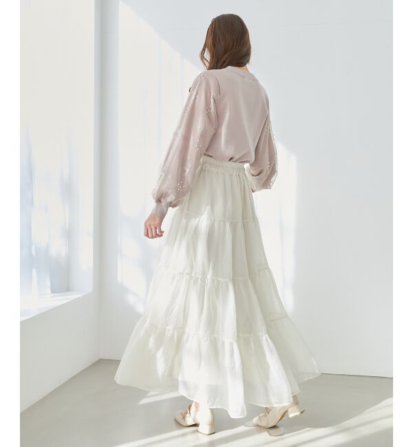  「パールチュールスリーブニット」|ニット・セーター|