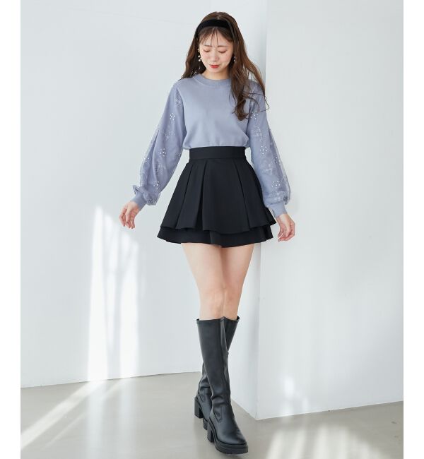  「パールチュールスリーブニット」|ニット・セーター|