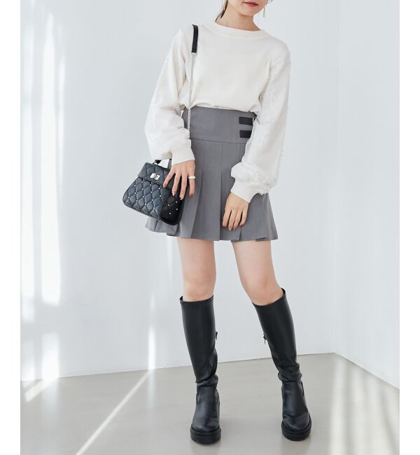  「パールチュールスリーブニット」|ニット・セーター|