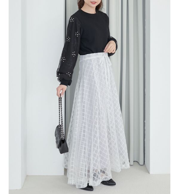  「パールチュールスリーブニット」|ニット・セーター|