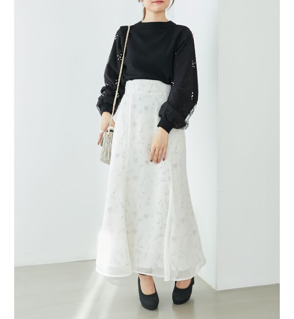  「パールチュールスリーブニット」|ニット・セーター|