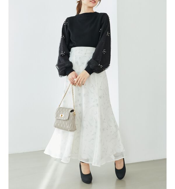  「パールチュールスリーブニット」|ニット・セーター|