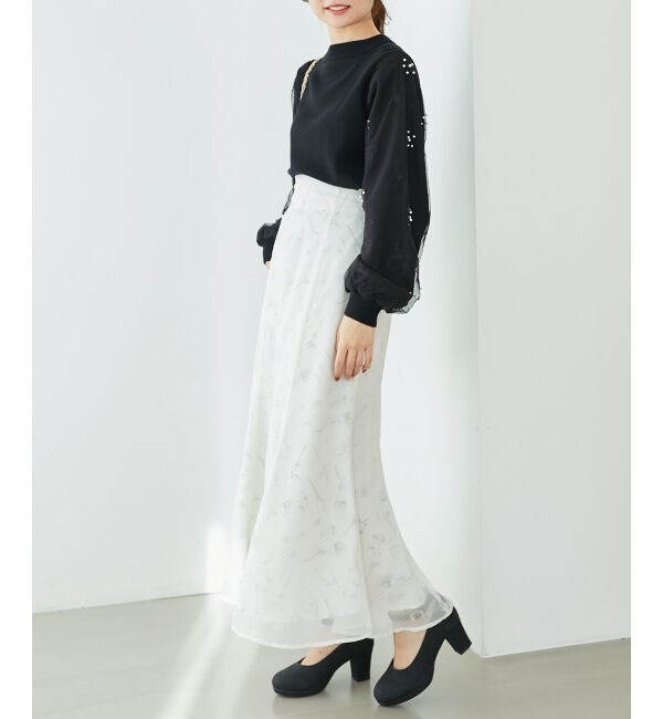  「パールチュールスリーブニット」|ニット・セーター|