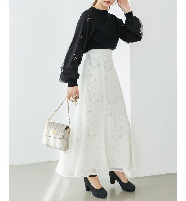  「パールチュールスリーブニット」|ニット・セーター|