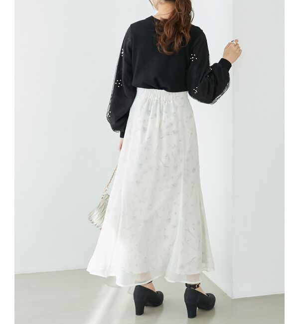  「パールチュールスリーブニット」|ニット・セーター|