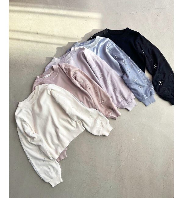  「パールチュールスリーブニット」|ニット・セーター|