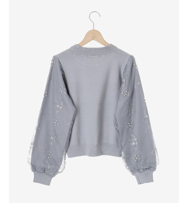  「パールチュールスリーブニット」|ニット・セーター|