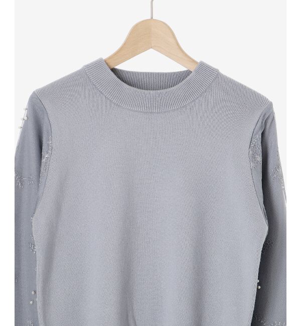  「パールチュールスリーブニット」|ニット・セーター|