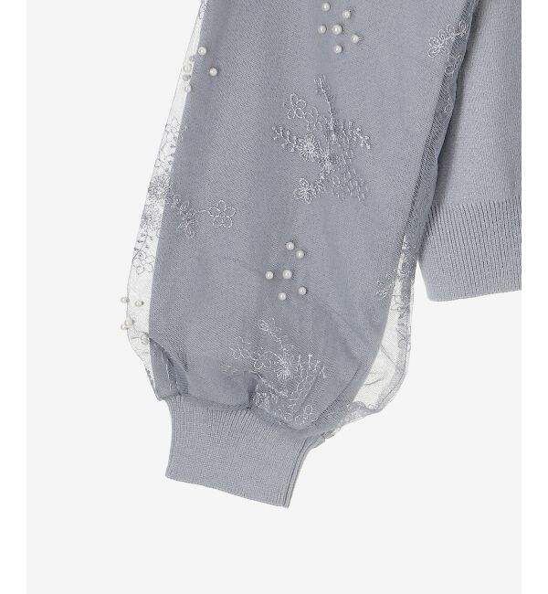  「パールチュールスリーブニット」|ニット・セーター|