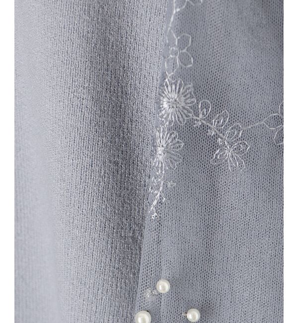  「パールチュールスリーブニット」|ニット・セーター|