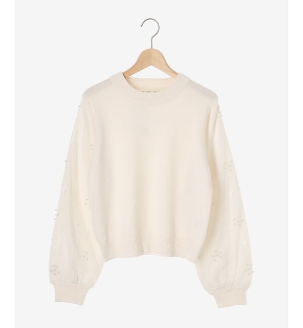  「パールチュールスリーブニット」|ニット・セーター|
