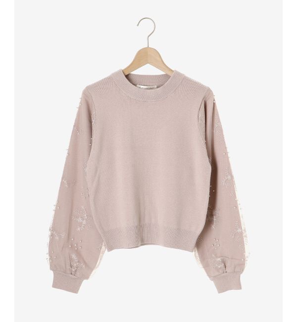  「パールチュールスリーブニット」|ニット・セーター|