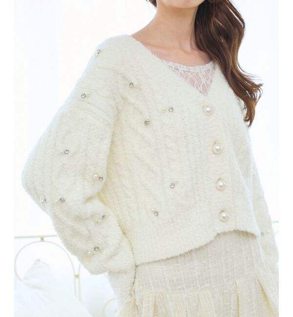  「ビジューマシュマロカーディガン」|カーディガン|