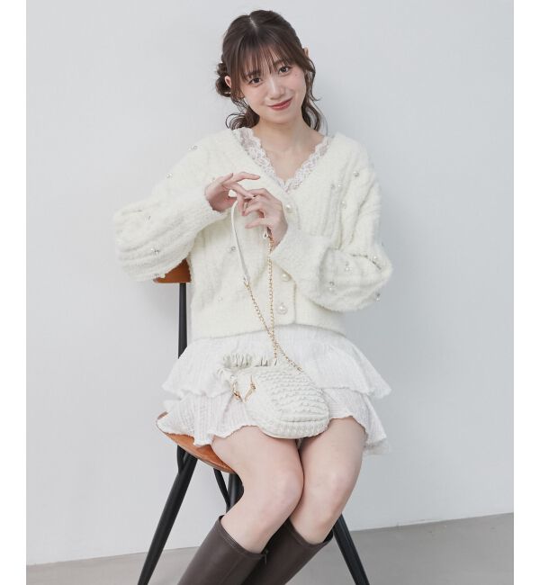  「ビジューマシュマロカーディガン」|カーディガン|