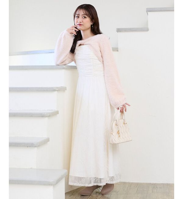  「シャギーボレロ&times;キャミワンピセット」|ワンピース|