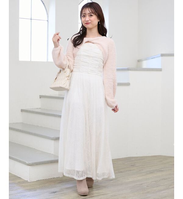  「シャギーボレロ&times;キャミワンピセット」|ワンピース|