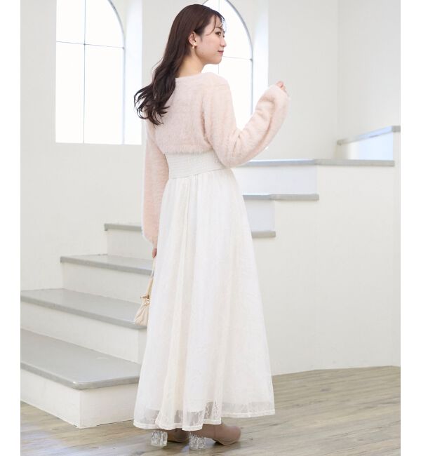  「シャギーボレロ&times;キャミワンピセット」|ワンピース|