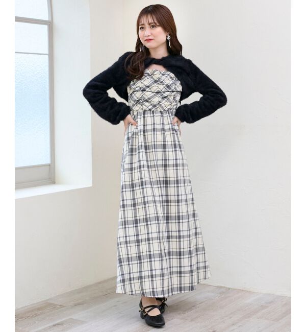  「シャギーボレロ&times;キャミワンピセット」|ワンピース|