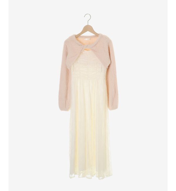  「シャギーボレロ&times;キャミワンピセット」|ワンピース|