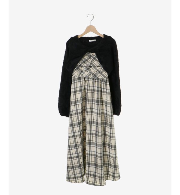  「シャギーボレロ&times;キャミワンピセット」|ワンピース|