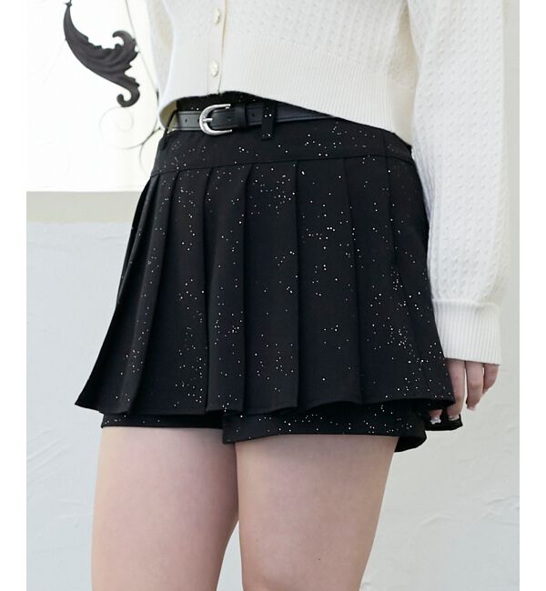  「ベルトセットキラキラミニスカパン」|スカート|